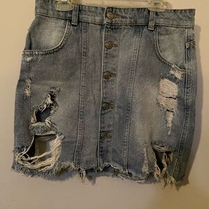 Free People Blue Mini Pencil Skirt